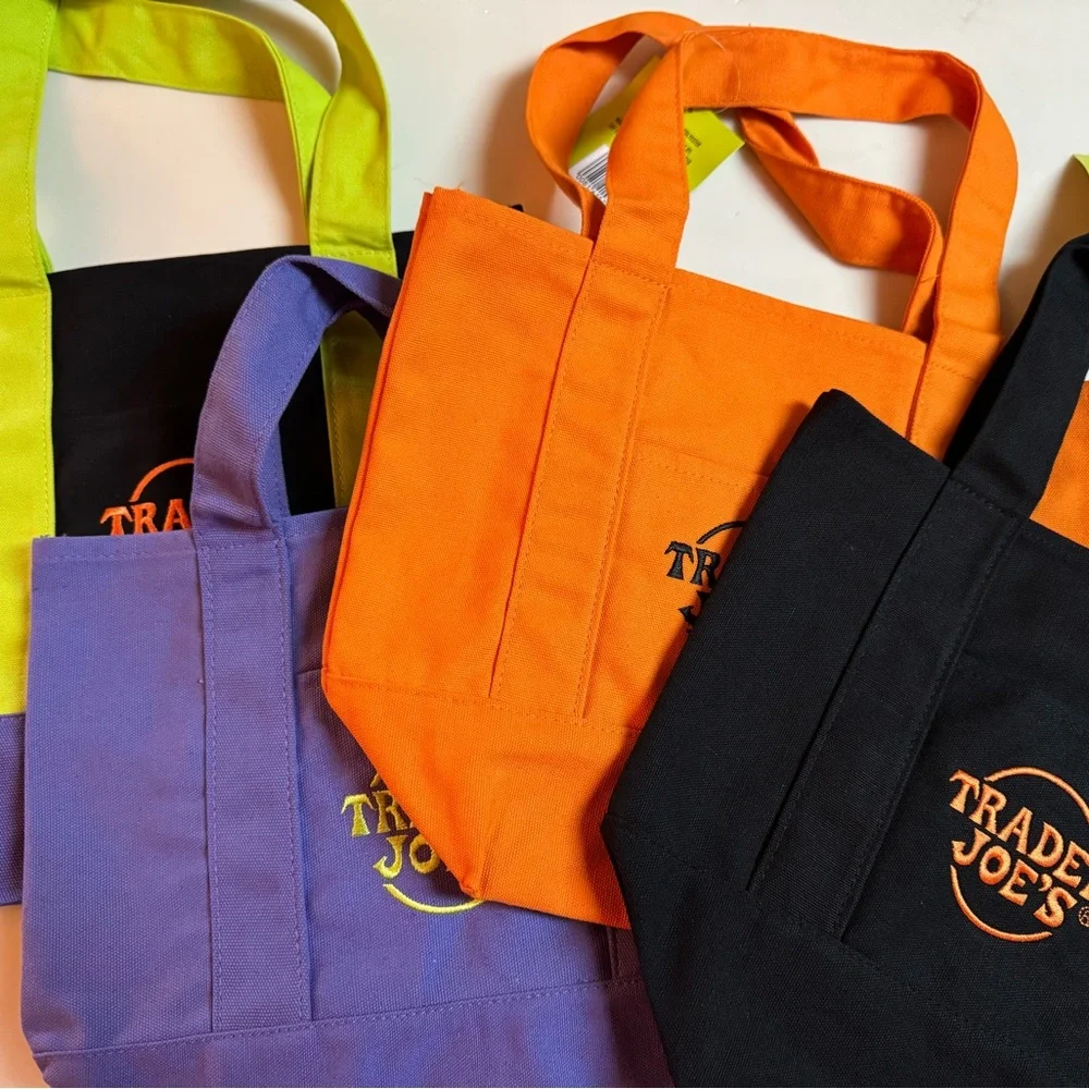 Trader Joe's Purple Canvas Halloween Tote Bag - Picture 2 of 3